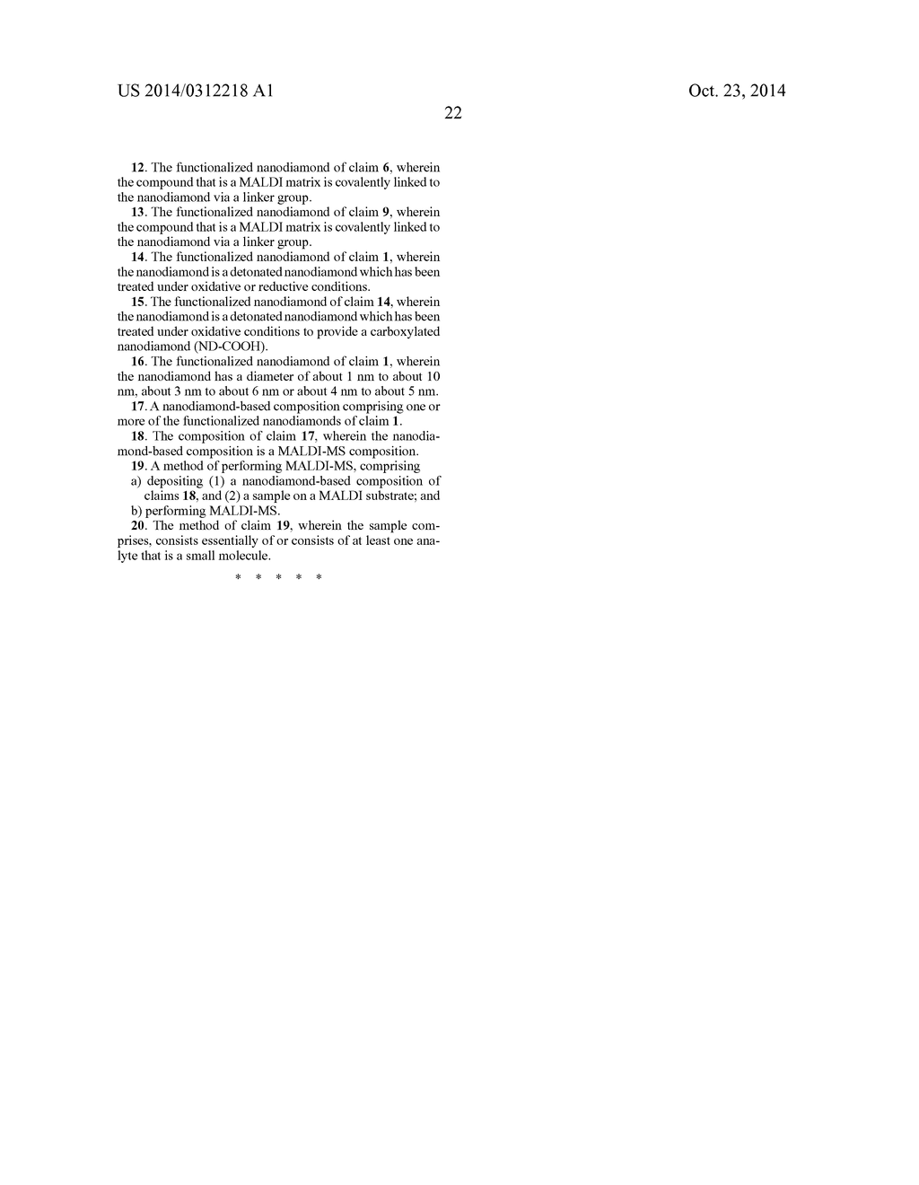 COVALENTLY FUNCTIONALIZED NANODIAMOND-BASED MALDI MATRICES AND METHODS OF     USE THEREOF - diagram, schematic, and image 23