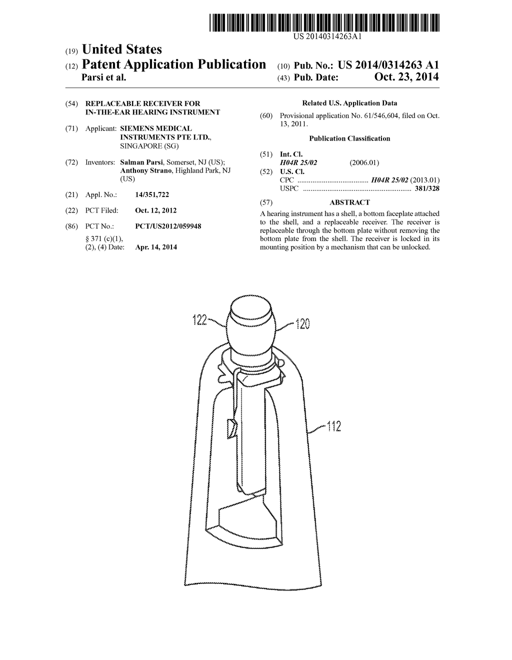 REPLACEABLE RECEIVER FOR IN-THE-EAR HEARING INSTRUMENT - diagram, schematic, and image 01