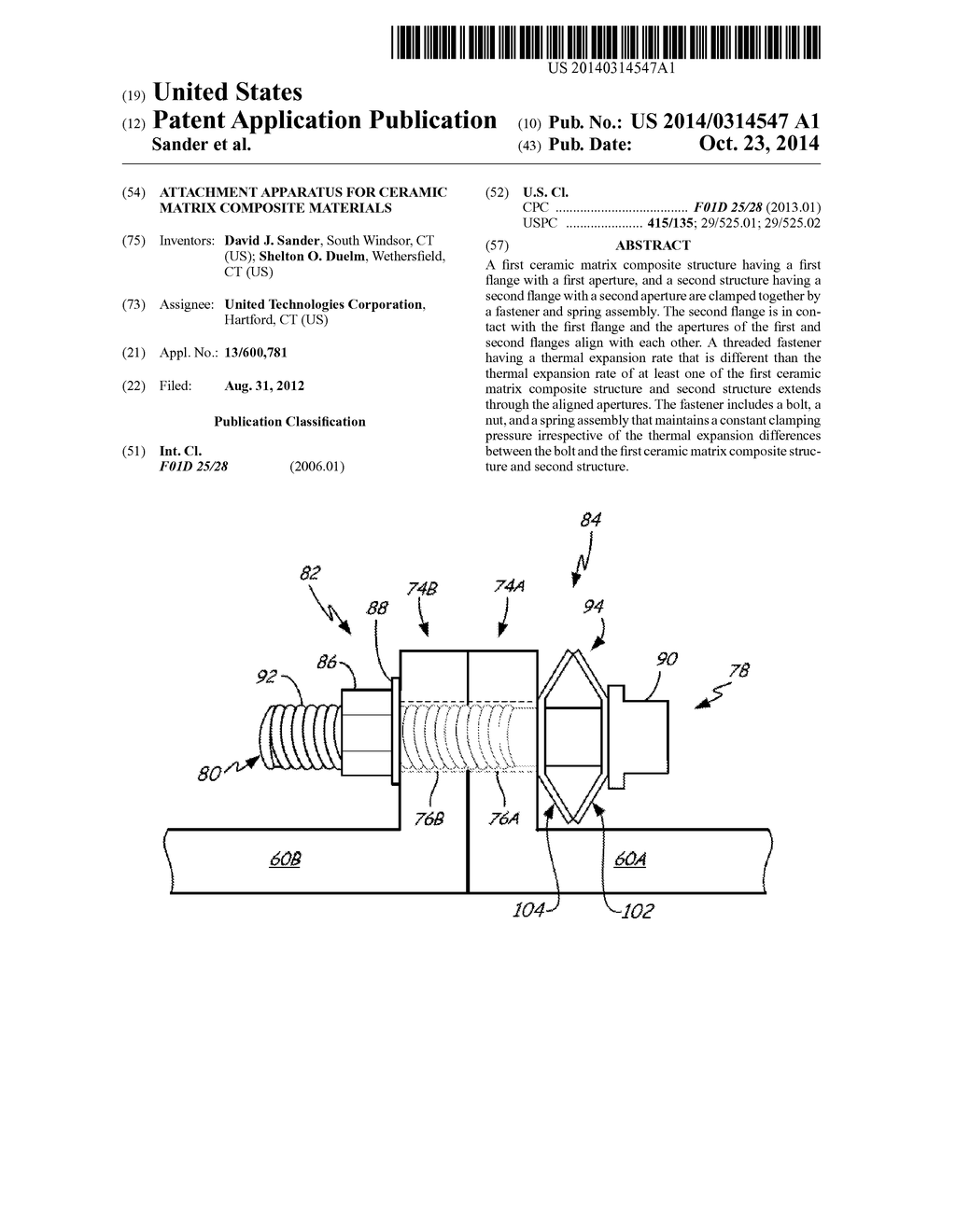 ATTACHMENT APPARATUS FOR CERAMIC MATRIX COMPOSITE MATERIALS - diagram, schematic, and image 01