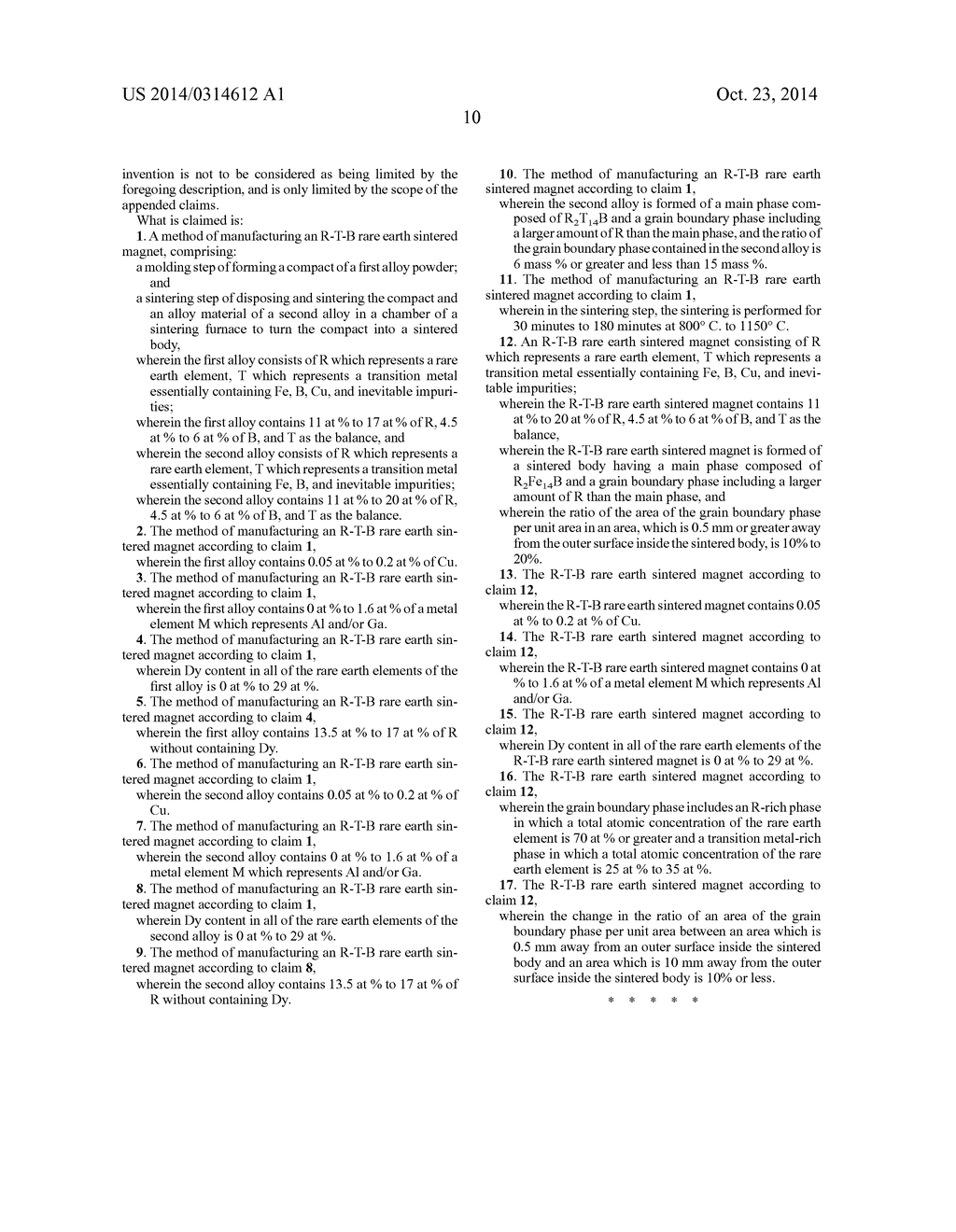 R-T-B RARE EARTH SINTERED MAGNET AND METHOD OF MANUFACTURING THE SAME - diagram, schematic, and image 15