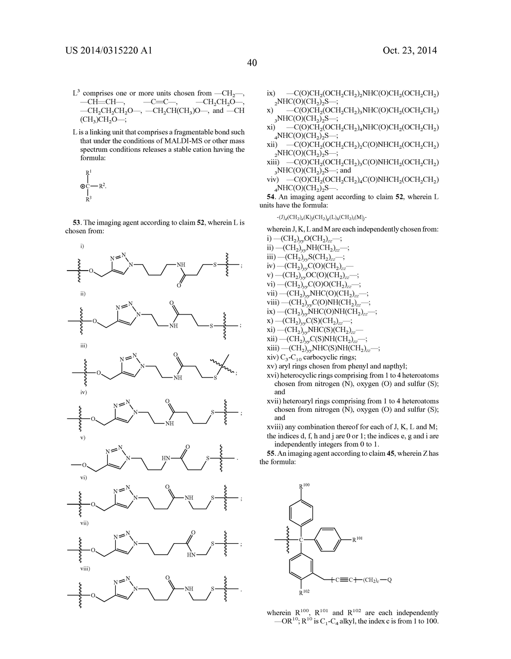 CELLULAR RECOGNITION CONJUGATES AND METHODS OF USE FOR THE HISTOLOGICAL     ANALYSIS OF CANCER TISSUE USING MALDI-MS IMAGING - diagram, schematic, and image 44