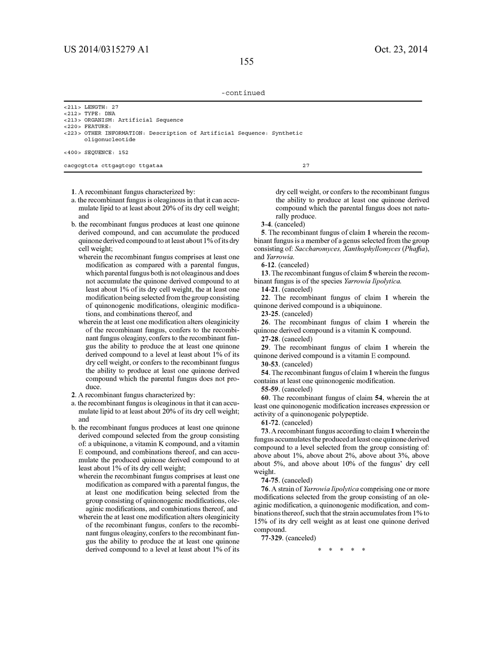 PRODUCTION OF QUINONE DERIVED COMPOUNDS IN OLEAGINOUS YEAST AND FUNGI - diagram, schematic, and image 194