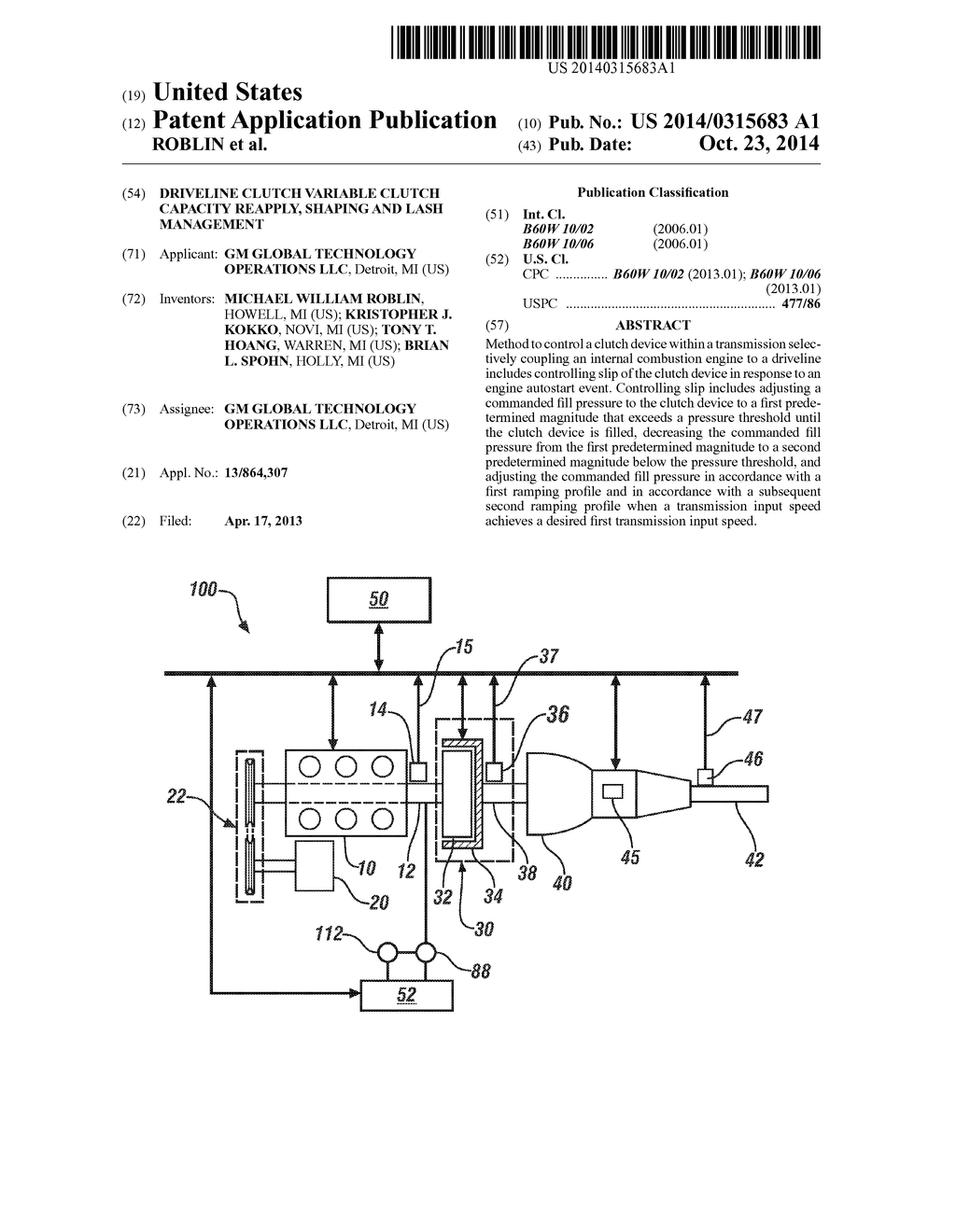 DRIVELINE CLUTCH VARIABLE CLUTCH CAPACITY REAPPLY, SHAPING AND LASH     MANAGEMENT - diagram, schematic, and image 01