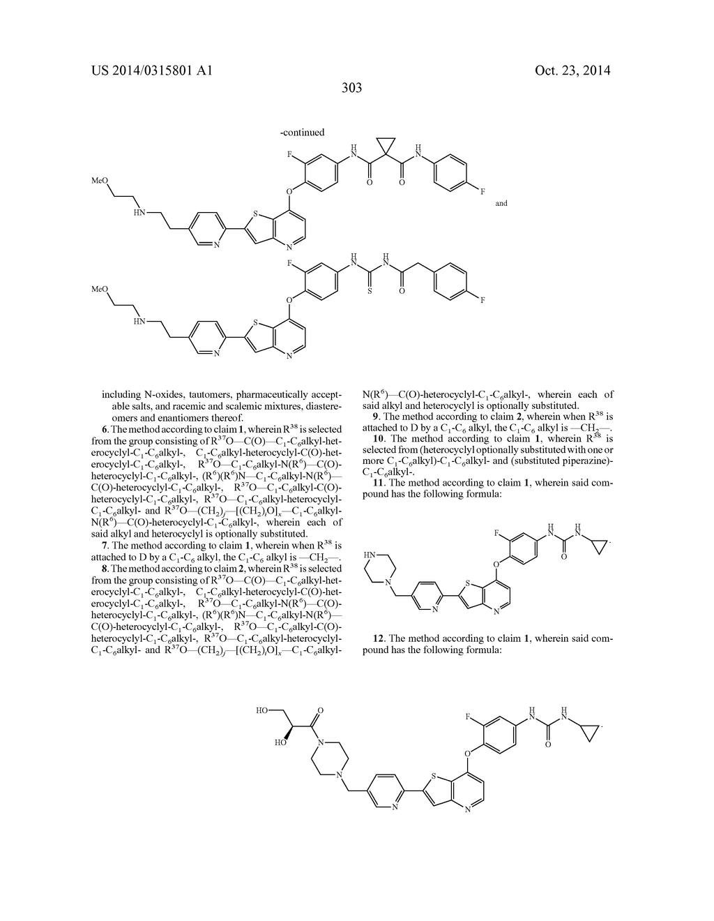 METHODS OF TREATMENT OF CELL PROLIFERATIVE AND/OR OPHTHALMIC DISEASES,     DISORDERS AND CONDITIONS USING  INHIBITORS OF PROTEIN TYROSINE KINASE     ACTIVITY - diagram, schematic, and image 304