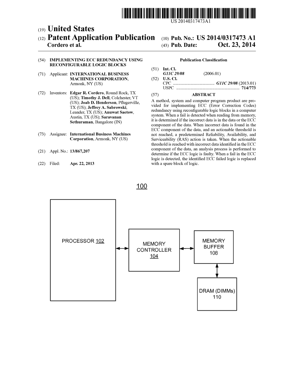 IMPLEMENTING ECC REDUNDANCY USING RECONFIGURABLE LOGIC BLOCKS - diagram, schematic, and image 01