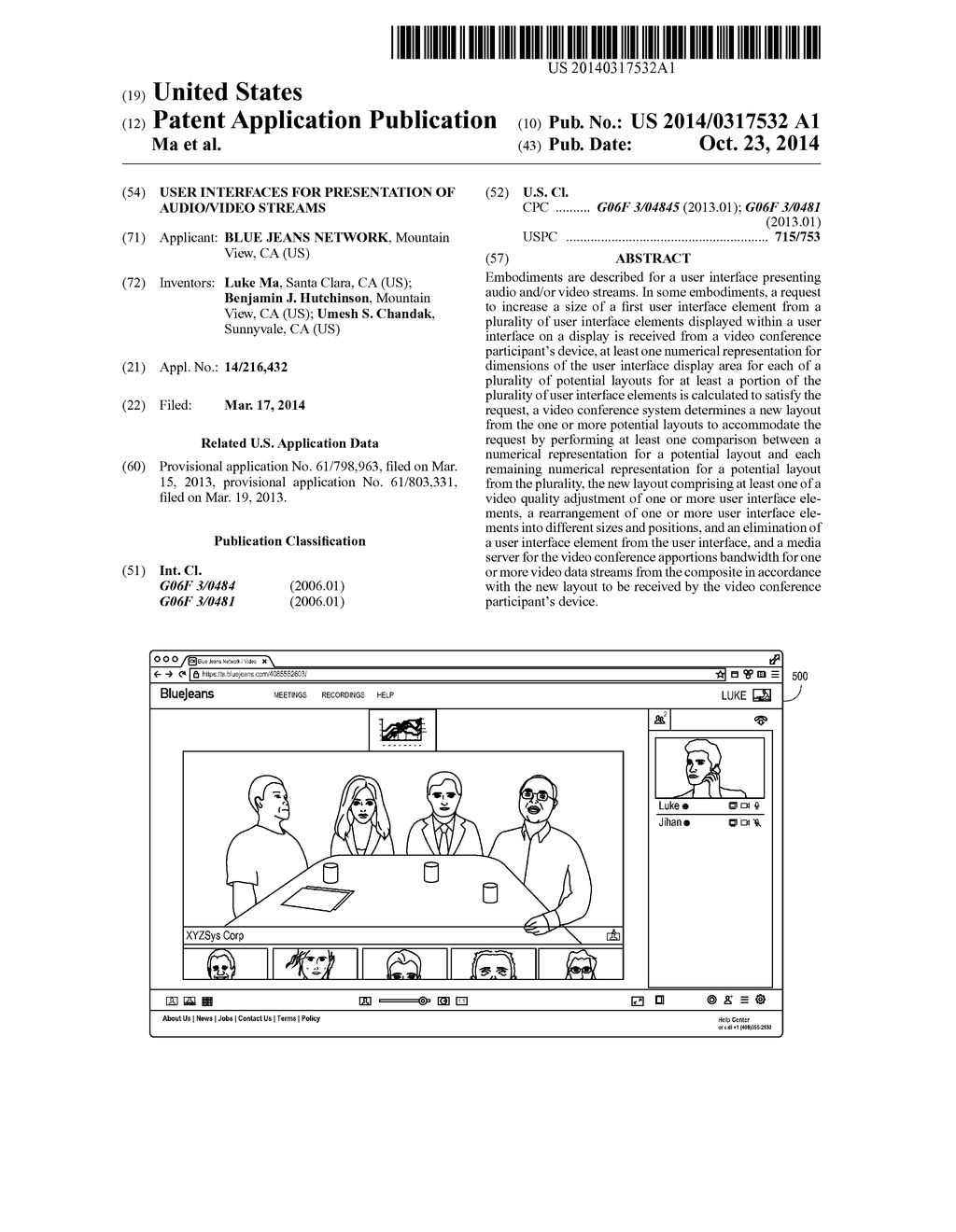 USER INTERFACES FOR PRESENTATION OF AUDIO/VIDEO STREAMS - diagram, schematic, and image 01