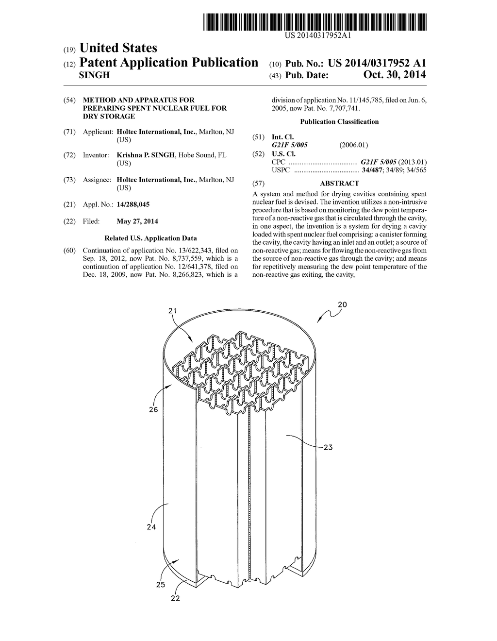 METHOD AND APPARATUS FOR PREPARING SPENT NUCLEAR FUEL FOR DRY STORAGE - diagram, schematic, and image 01