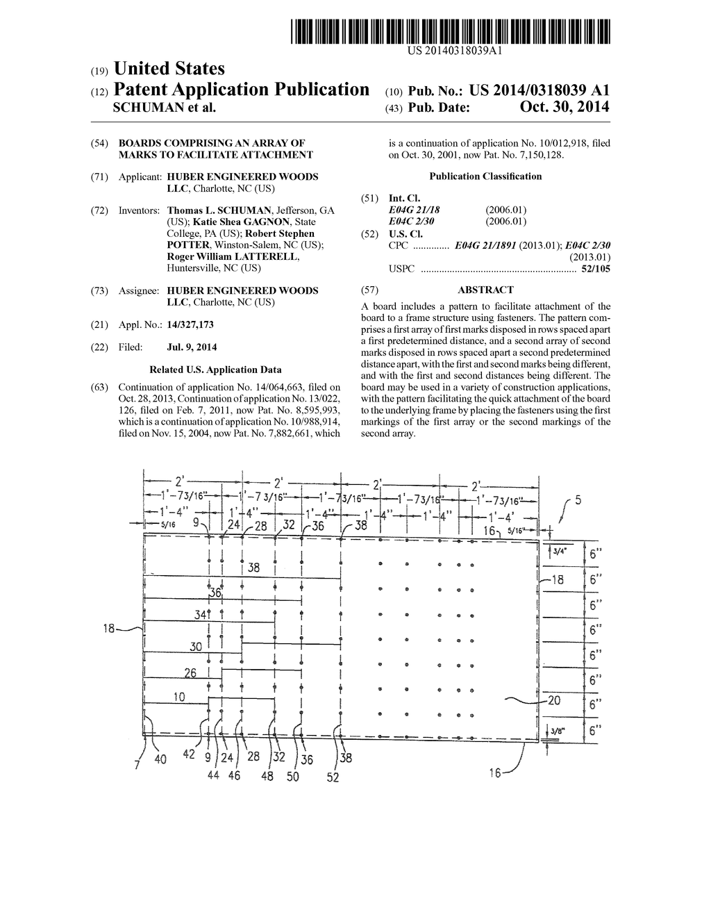 BOARDS COMPRISING AN ARRAY OF MARKS TO FACILITATE ATTACHMENT - diagram, schematic, and image 01