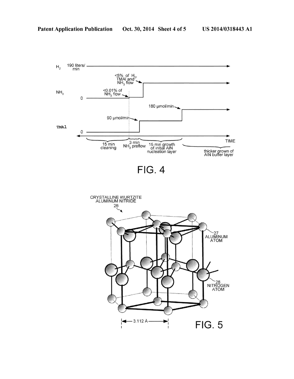 NUCLEATION OF ALUMINUM NITRIDE ON A SILICON SUBSTRATE USING AN AMMONIA     PREFLOW - diagram, schematic, and image 05