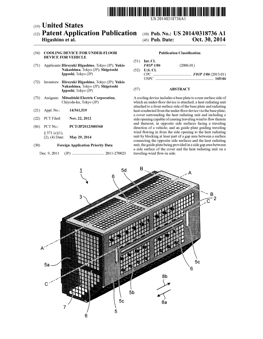 COOLING DEVICE FOR UNDER-FLOOR DEVICE FOR VEHICLE - diagram, schematic, and image 01