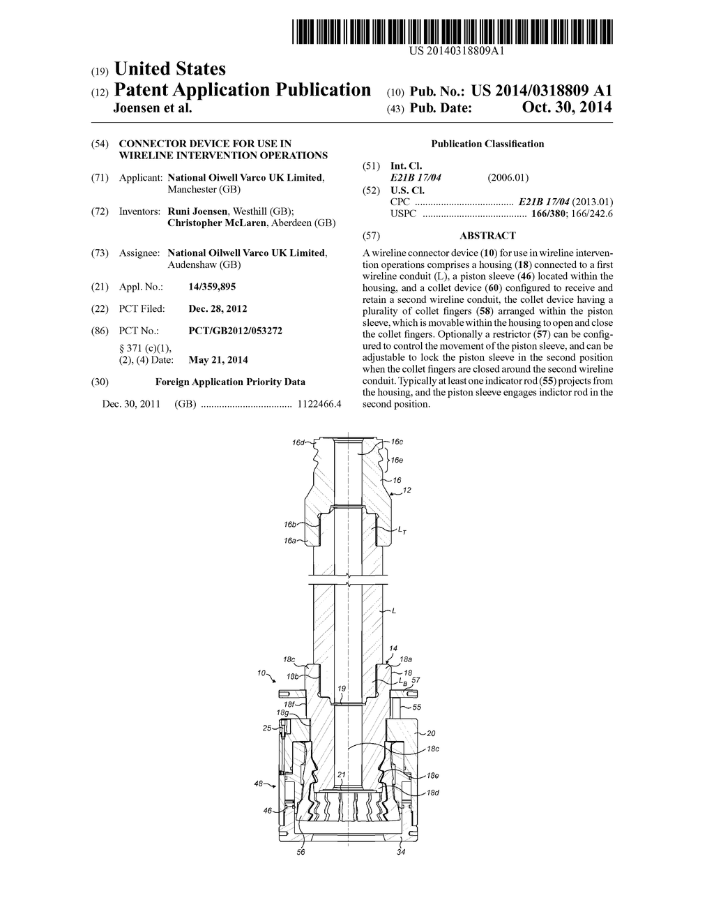 CONNECTOR DEVICE FOR USE IN WIRELINE INTERVENTION OPERATIONS - diagram, schematic, and image 01