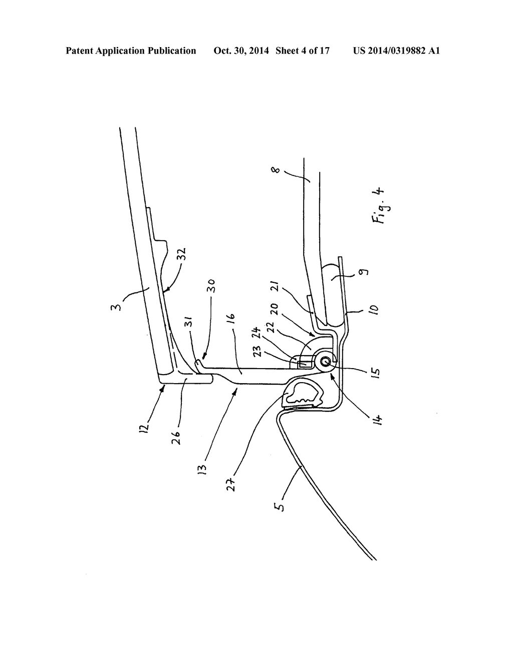 Side Panel of a Vehicle Roof that can be Opened - diagram, schematic, and image 05