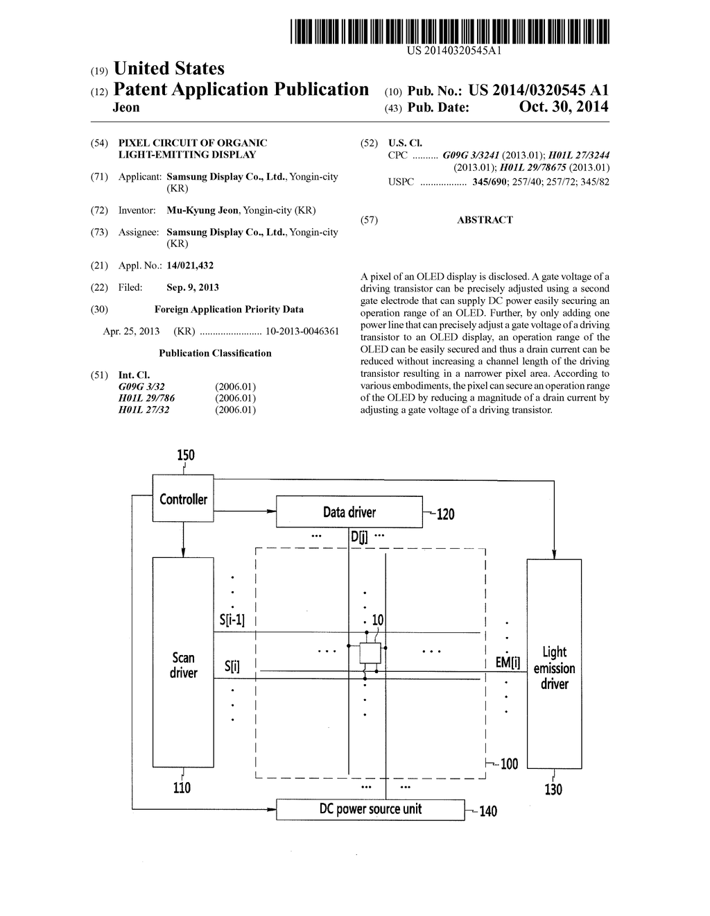 PIXEL CIRCUIT OF ORGANIC LIGHT-EMITTING DISPLAY - diagram, schematic, and image 01