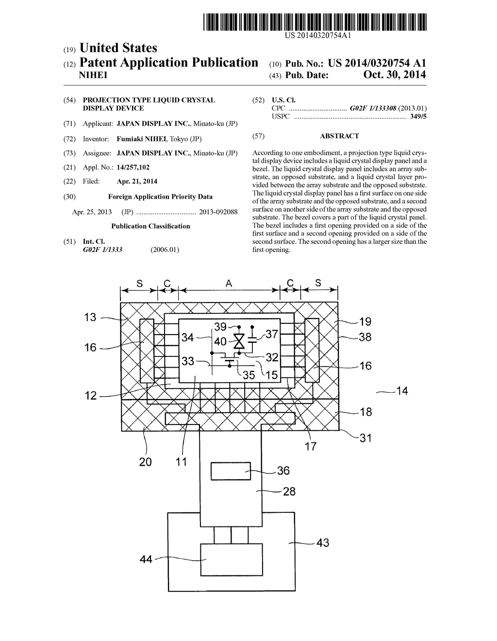 PROJECTION TYPE LIQUID CRYSTAL DISPLAY DEVICE - diagram, schematic, and image 01