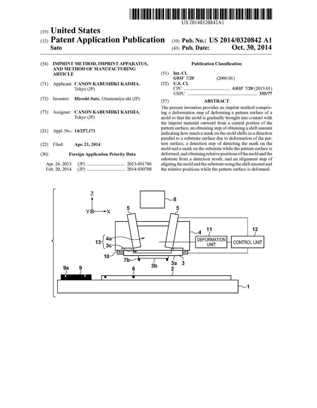 IMPRINT METHOD, IMPRINT APPARATUS, AND METHOD OF MANUFACTURING ARTICLE - diagram, schematic, and image 01