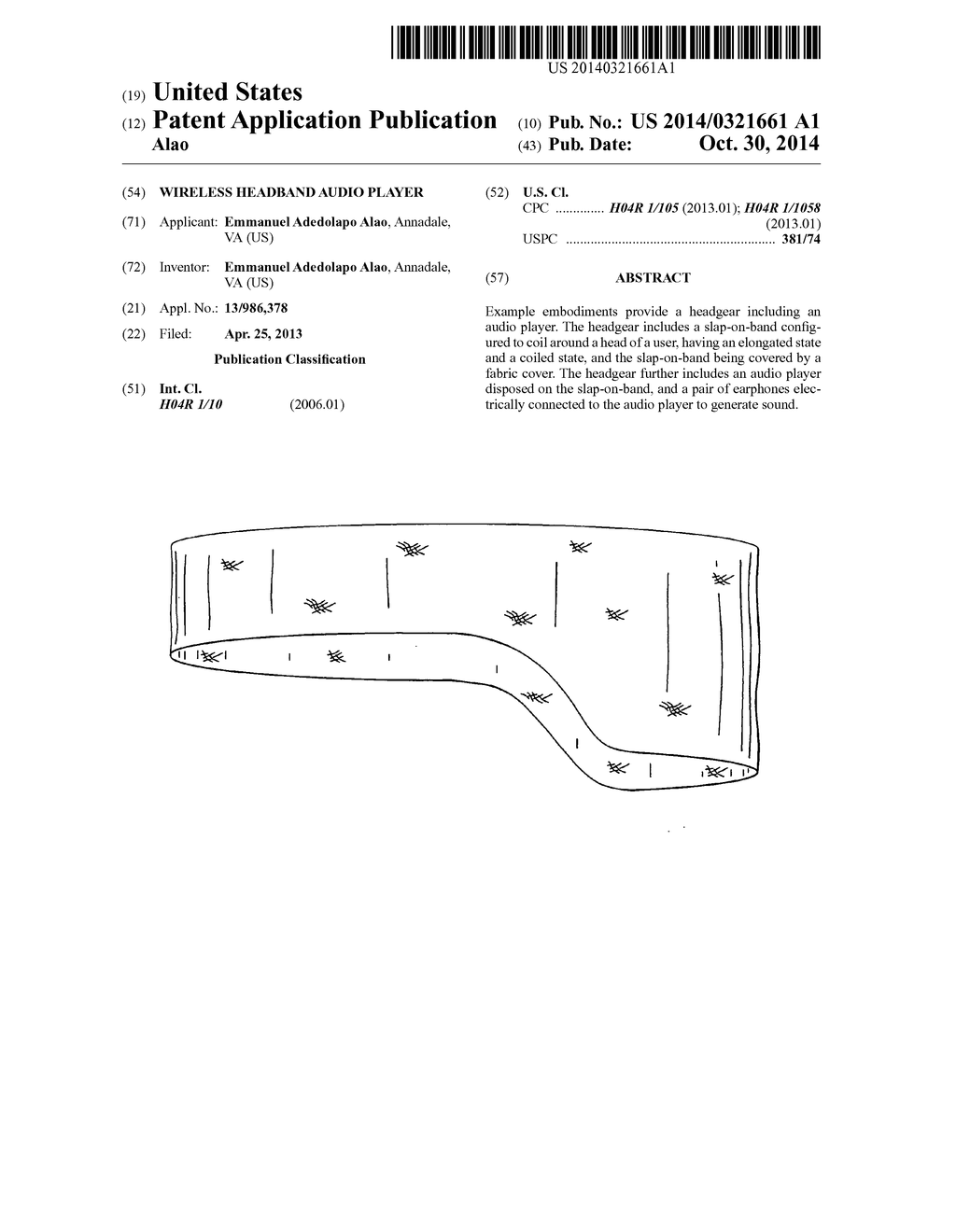 Wireless headband audio player - diagram, schematic, and image 01