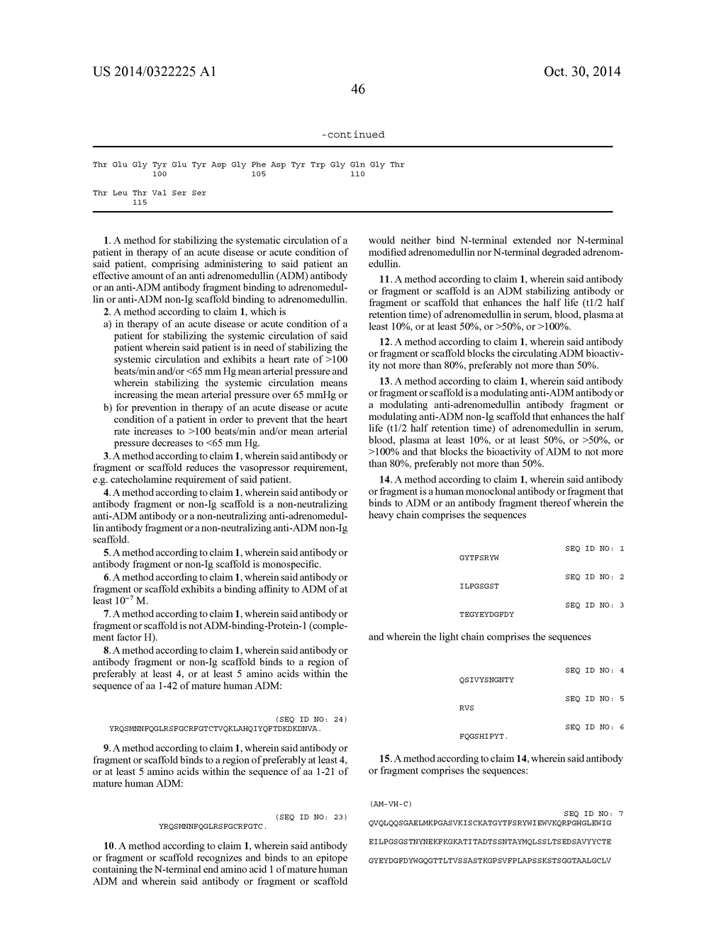 Anti-Adrenomedullin (ADM) antibody or anti-ADM antibody fragment or     anti-ADM non-Ig scaffold for use in therapy of an acute disease or acute     condition of a patient for stabilizing the circulation - diagram, schematic, and image 71