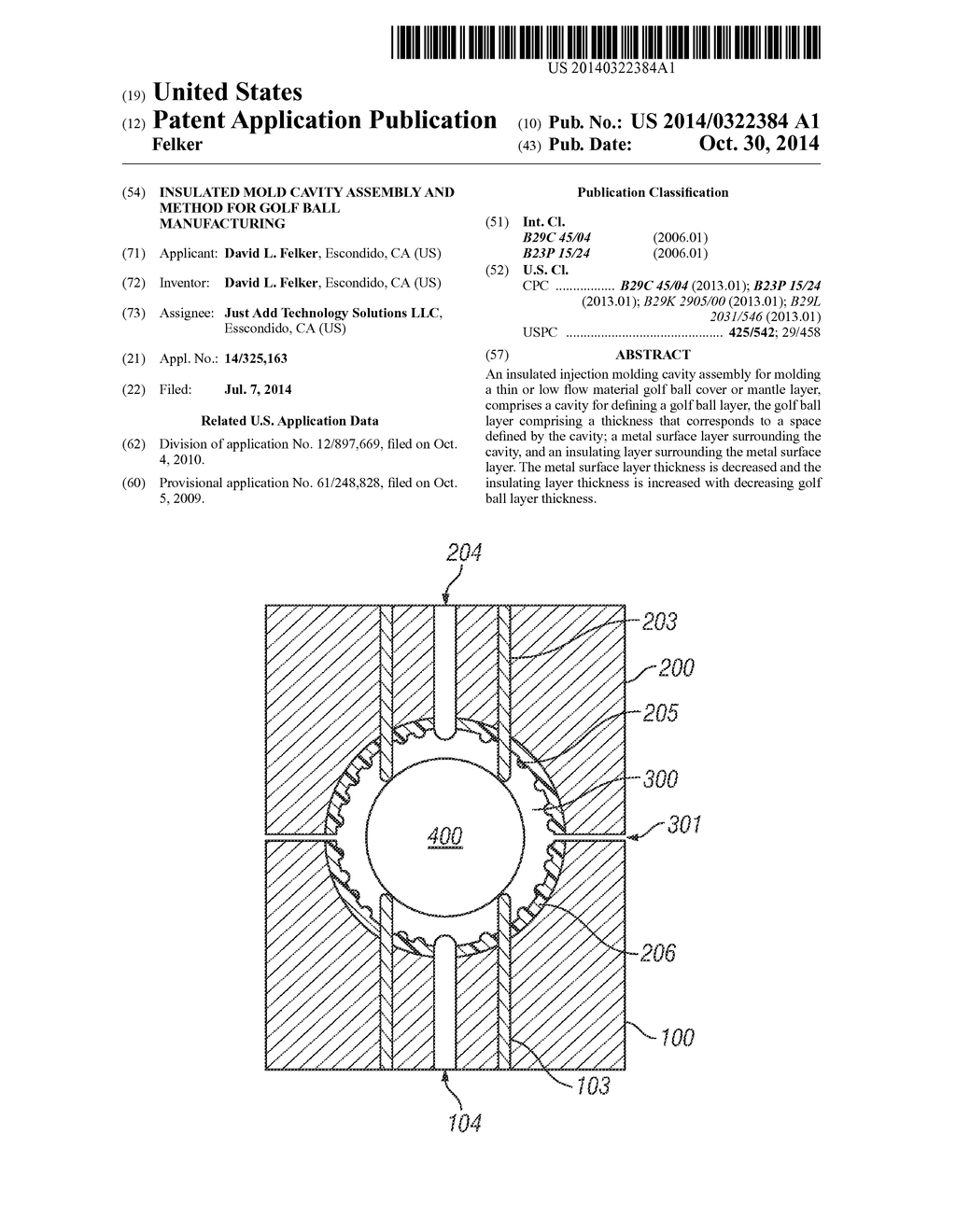 INSULATED MOLD CAVITY ASSEMBLY AND METHOD FOR GOLF BALL MANUFACTURING - diagram, schematic, and image 01