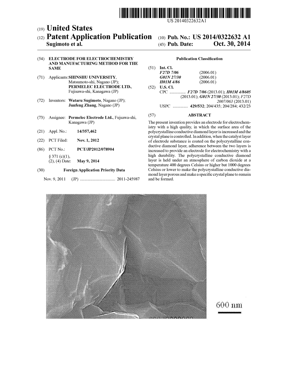 ELECTRODE FOR ELECTROCHEMISTRY AND MANUFACTURING METHOD FOR THE SAME - diagram, schematic, and image 01