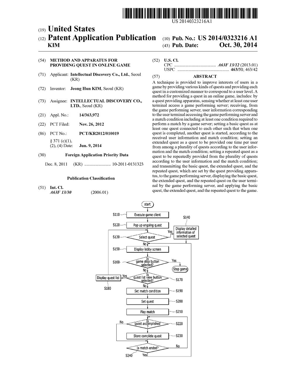 METHOD AND APPARATUS FOR PROVIDING QUEST IN ONLINE GAME - diagram, schematic, and image 01