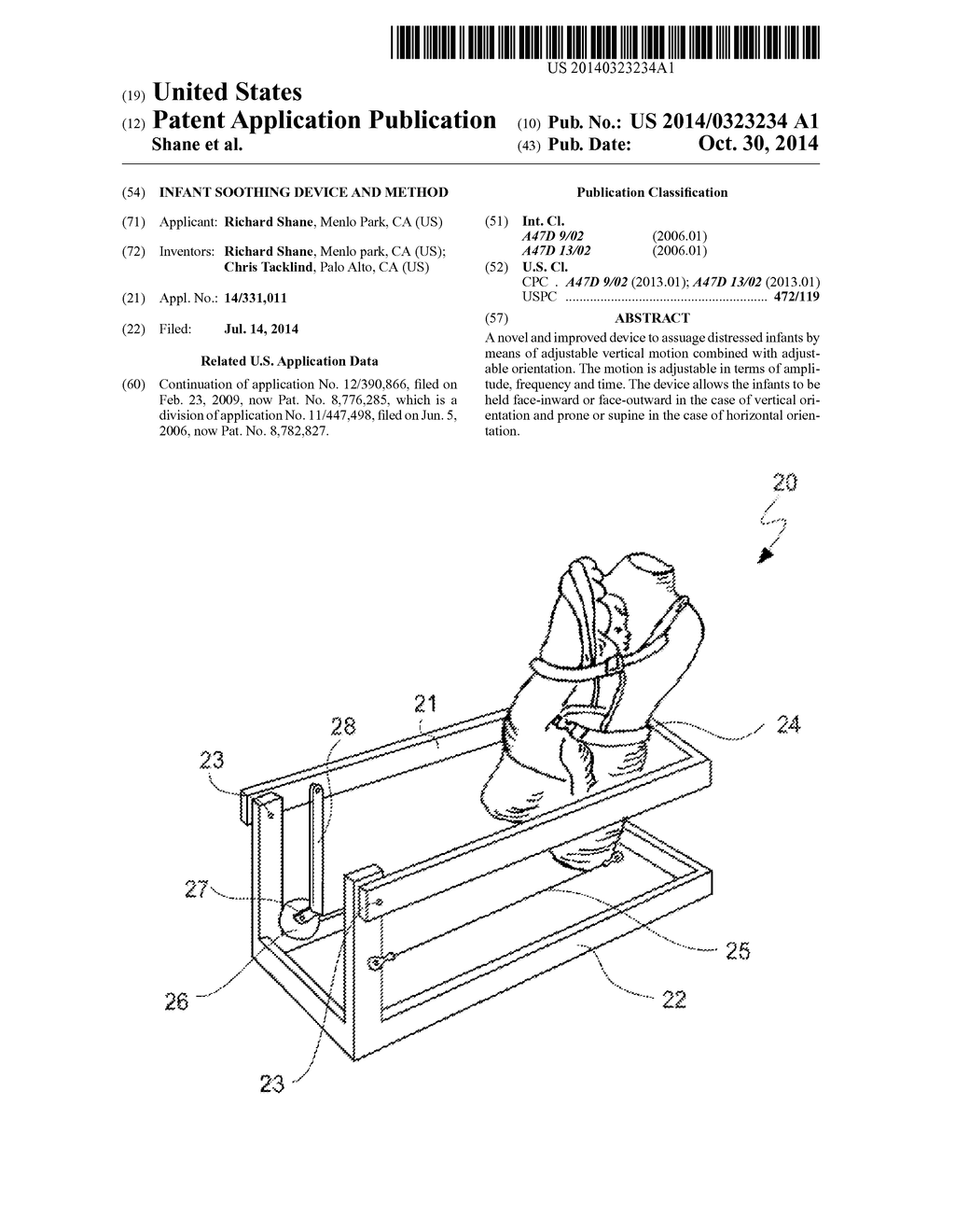 INFANT SOOTHING DEVICE AND METHOD - diagram, schematic, and image 01