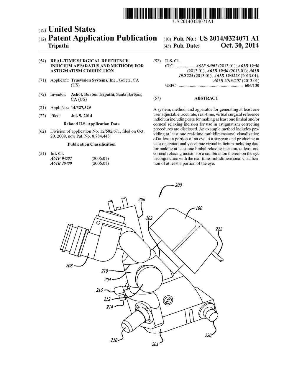 REAL-TIME SURGICAL REFERENCE INDICIUM APPARATUS AND METHODS FOR     ASTIGMATISM CORRECTION - diagram, schematic, and image 01