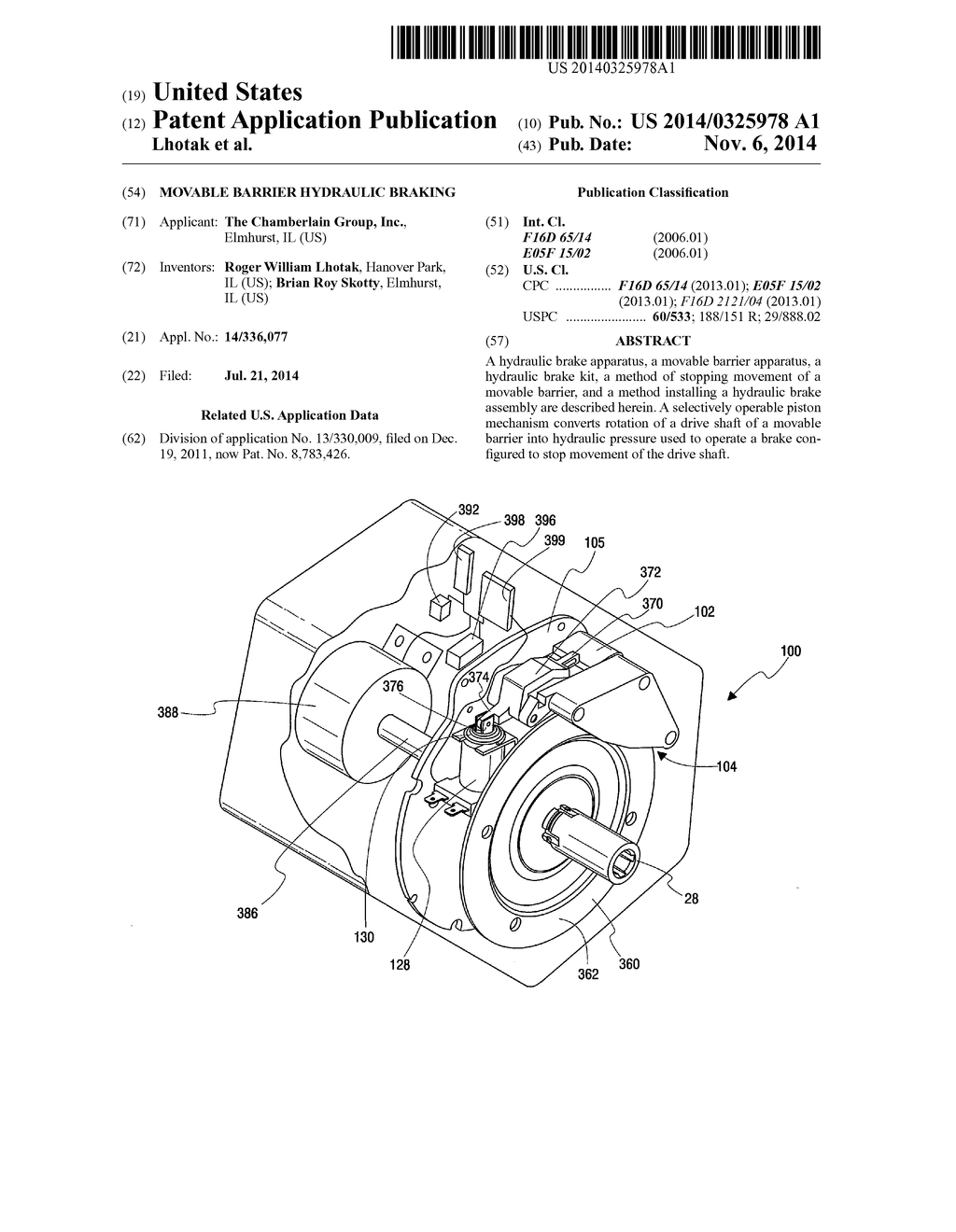 Movable Barrier Hydraulic Braking - diagram, schematic, and image 01