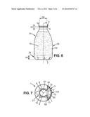 LIQUID FILLED BOTTLE HAVING A COVER MEMBER WITH A LABEL FORMING EXTENSION diagram and image