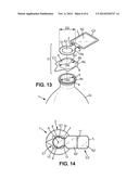 LIQUID FILLED BOTTLE HAVING A COVER MEMBER WITH A LABEL FORMING EXTENSION diagram and image