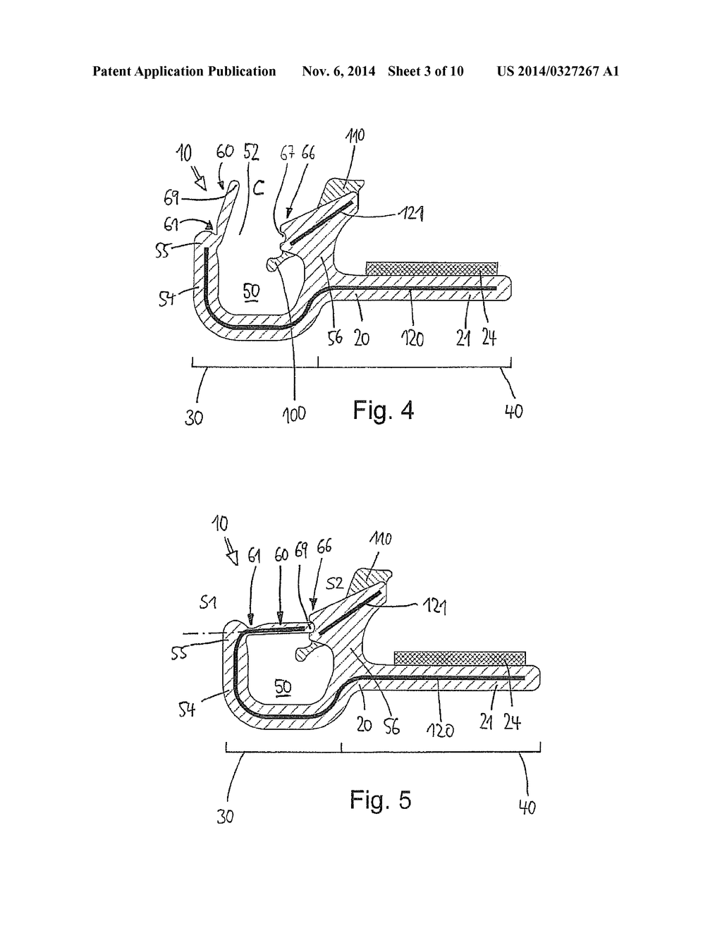 MOLDING ELEMENT FOR JOINING A PART TO A FIXED WINDOW PANE OF A VEHICLE - diagram, schematic, and image 04