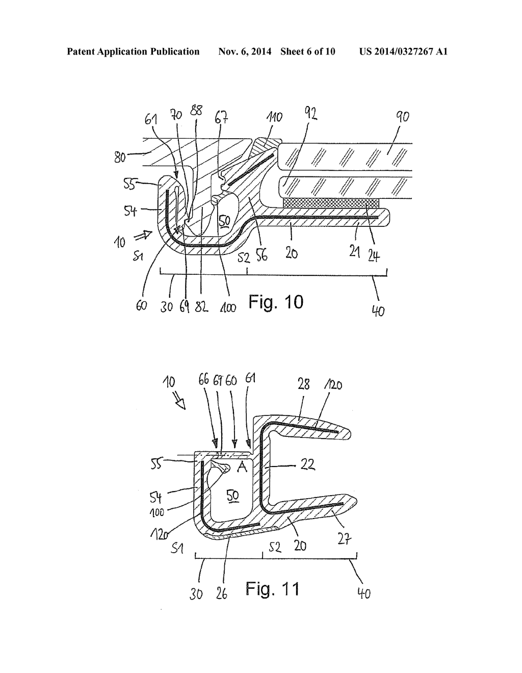 MOLDING ELEMENT FOR JOINING A PART TO A FIXED WINDOW PANE OF A VEHICLE - diagram, schematic, and image 07
