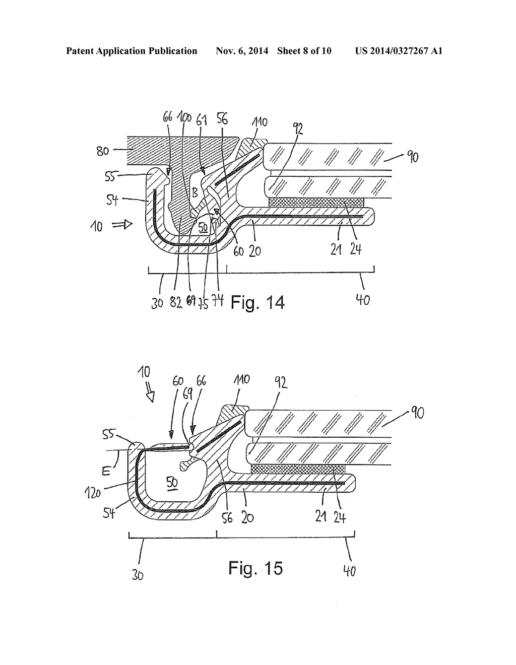 MOLDING ELEMENT FOR JOINING A PART TO A FIXED WINDOW PANE OF A VEHICLE - diagram, schematic, and image 09