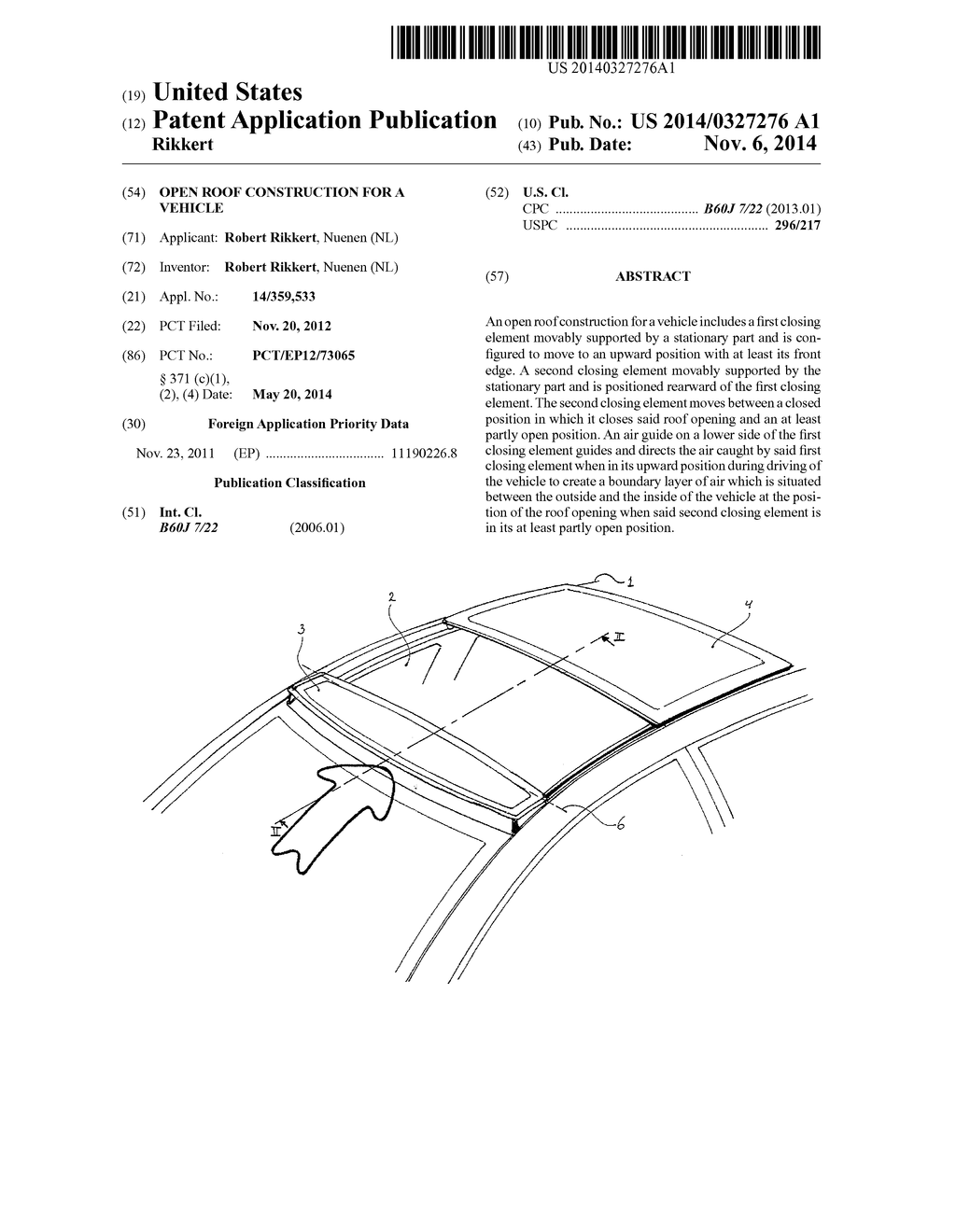 OPEN ROOF CONSTRUCTION FOR A VEHICLE - diagram, schematic, and image 01