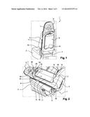 VEHICLE SEAT PROVIDED WITH MEANS FOR ATTACHING A REMOVABLE TRAY diagram and image