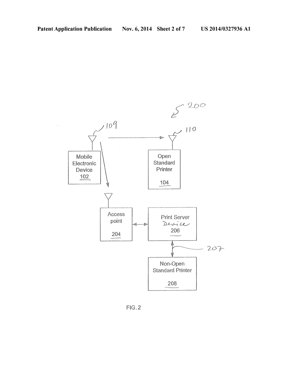 Wireless Portable Print Server Devices, Systems, and Methods - diagram, schematic, and image 03