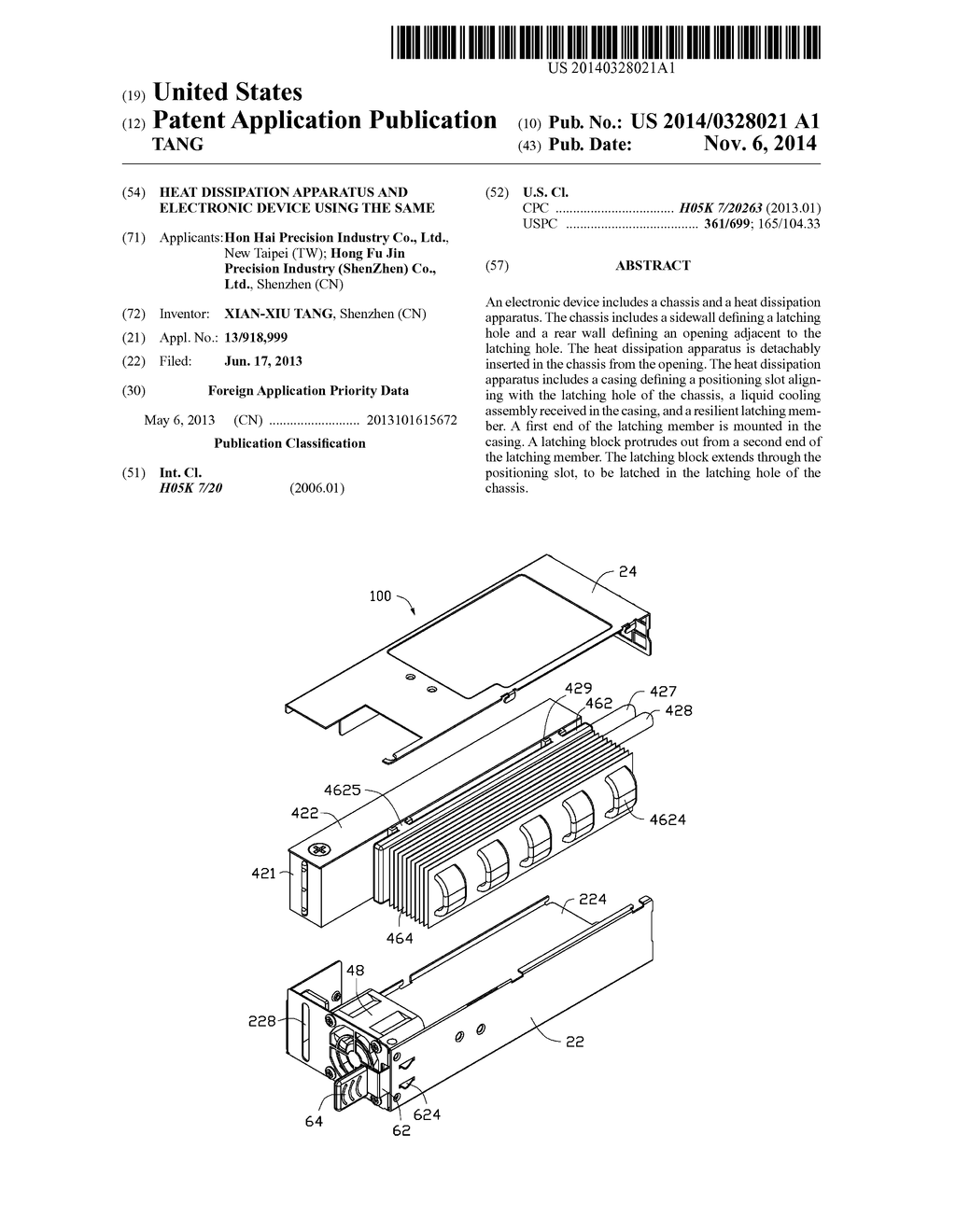 HEAT DISSIPATION APPARATUS AND ELECTRONIC DEVICE USING THE SAME - diagram, schematic, and image 01