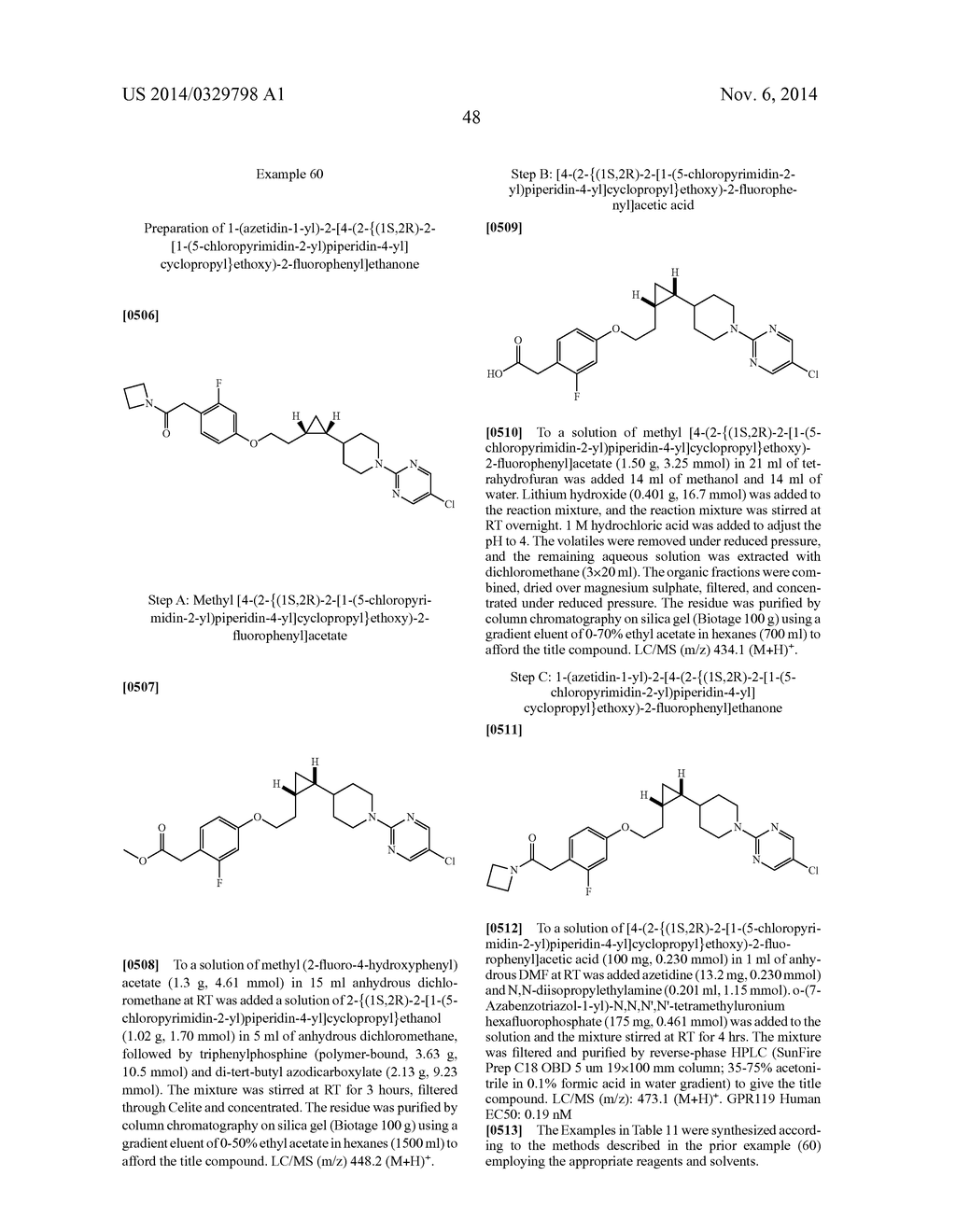 SUBSTITUTED CYCLOPROPYL COMPOUNDS USEFUL AS GPR119 AGONISTS - diagram, schematic, and image 49
