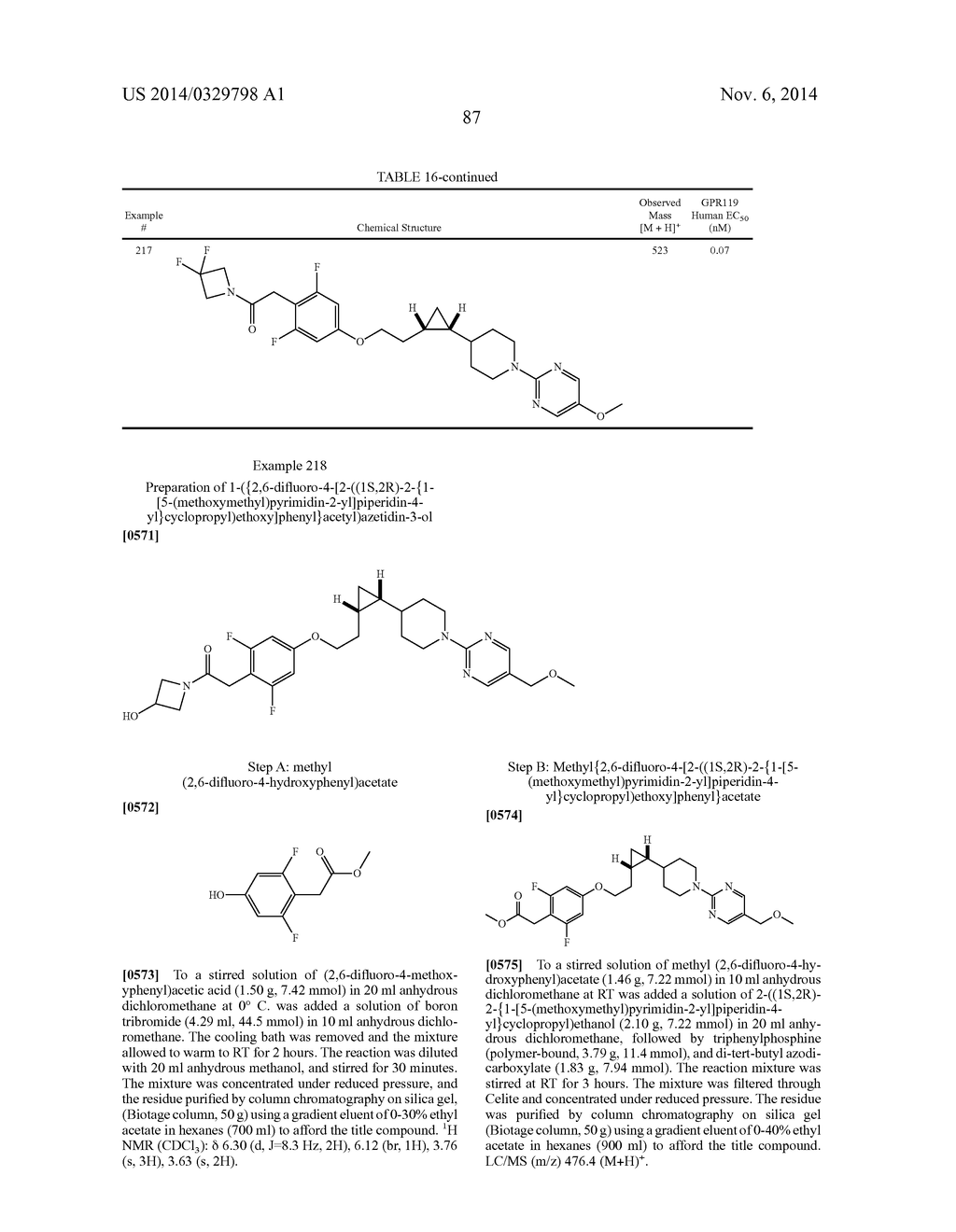SUBSTITUTED CYCLOPROPYL COMPOUNDS USEFUL AS GPR119 AGONISTS - diagram, schematic, and image 88