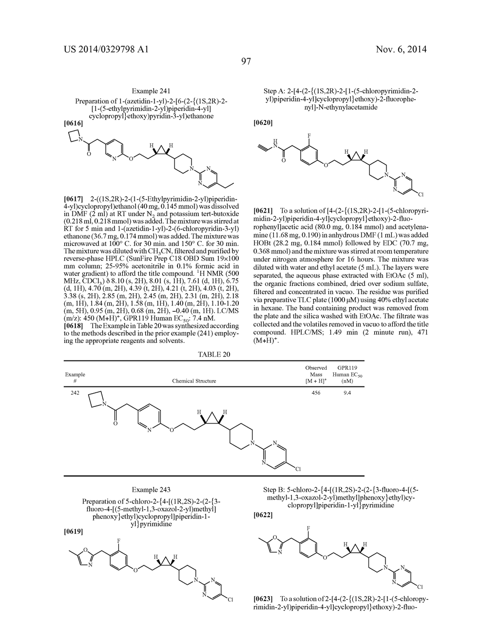 SUBSTITUTED CYCLOPROPYL COMPOUNDS USEFUL AS GPR119 AGONISTS - diagram, schematic, and image 98