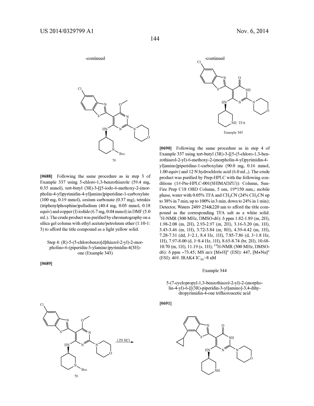 AMINOPYRIMIDINONES AS INTERLEUKIN RECEPTOR-ASSOCIATED KINASE INHIBITORS - diagram, schematic, and image 144