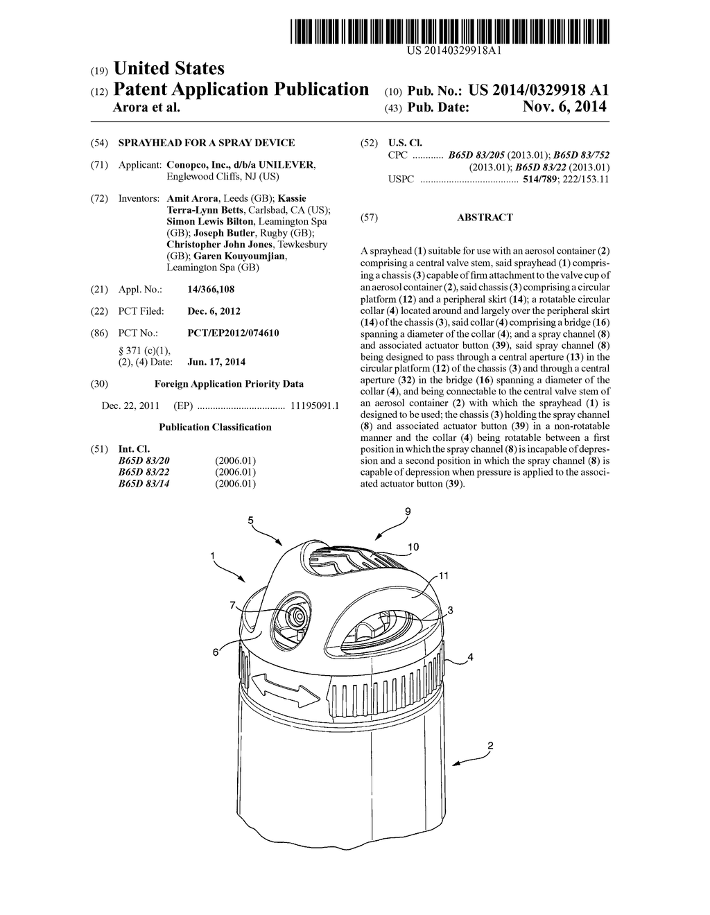 SPRAYHEAD FOR A SPRAY DEVICE - diagram, schematic, and image 01