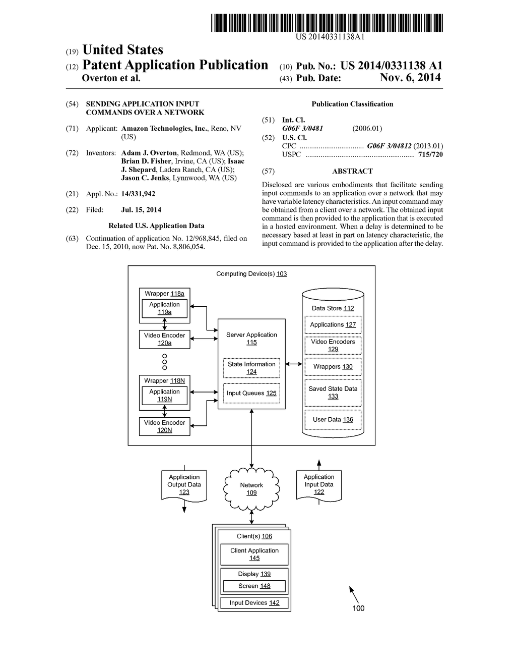 SENDING APPLICATION INPUT COMMANDS OVER A NETWORK - diagram, schematic, and image 01