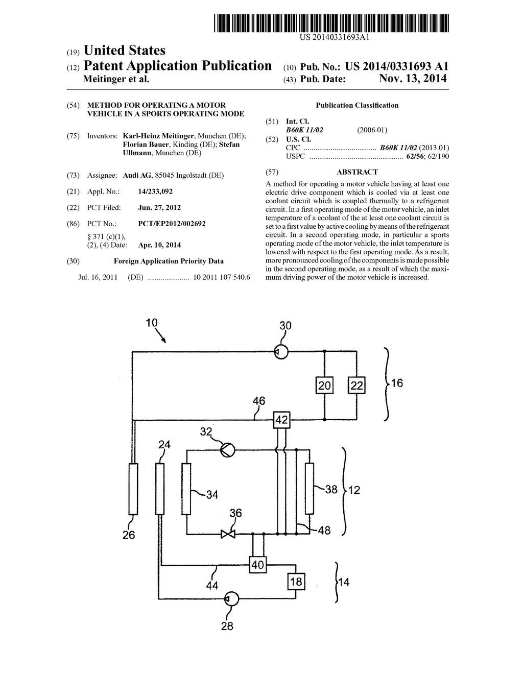 METHOD FOR OPERATING A MOTOR VEHICLE IN A SPORTS OPERATING MODE - diagram, schematic, and image 01