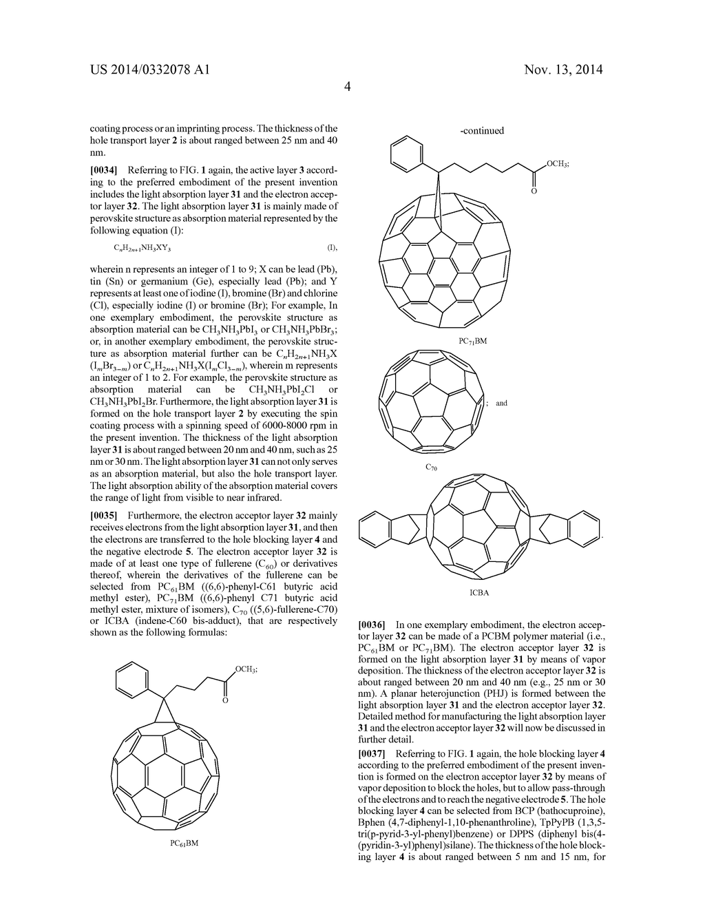 HYBRID ORGANIC SOLAR CELL WITH PEROVSKITE STRUCTURE AS ABSORPTION MATERIAL     AND MANUFACTURING METHOD THEREOF - diagram, schematic, and image 10