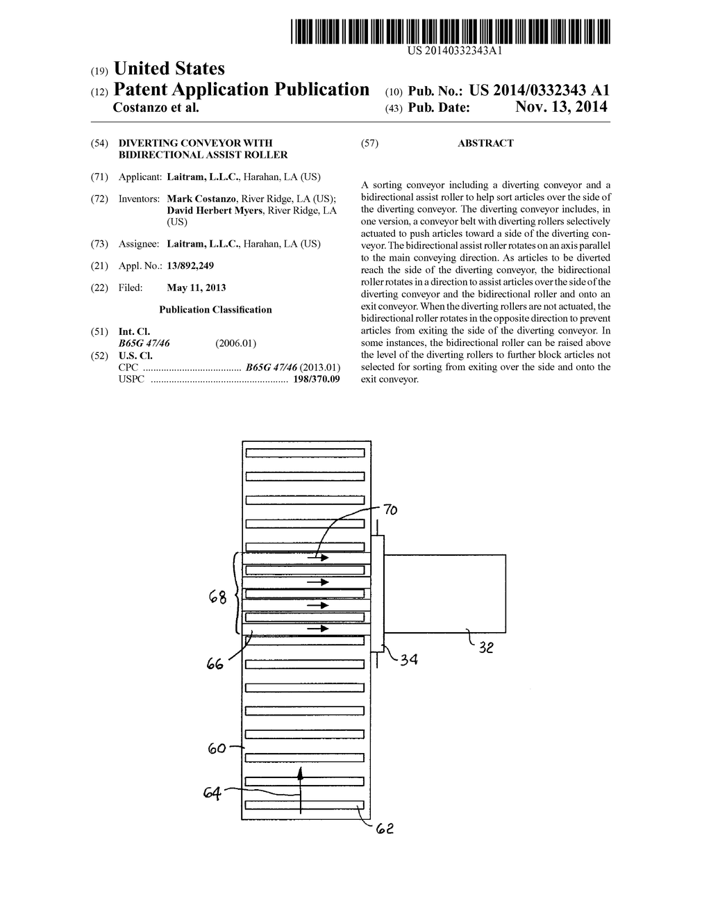 DIVERTING CONVEYOR WITH BIDIRECTIONAL ASSIST ROLLER - diagram, schematic, and image 01