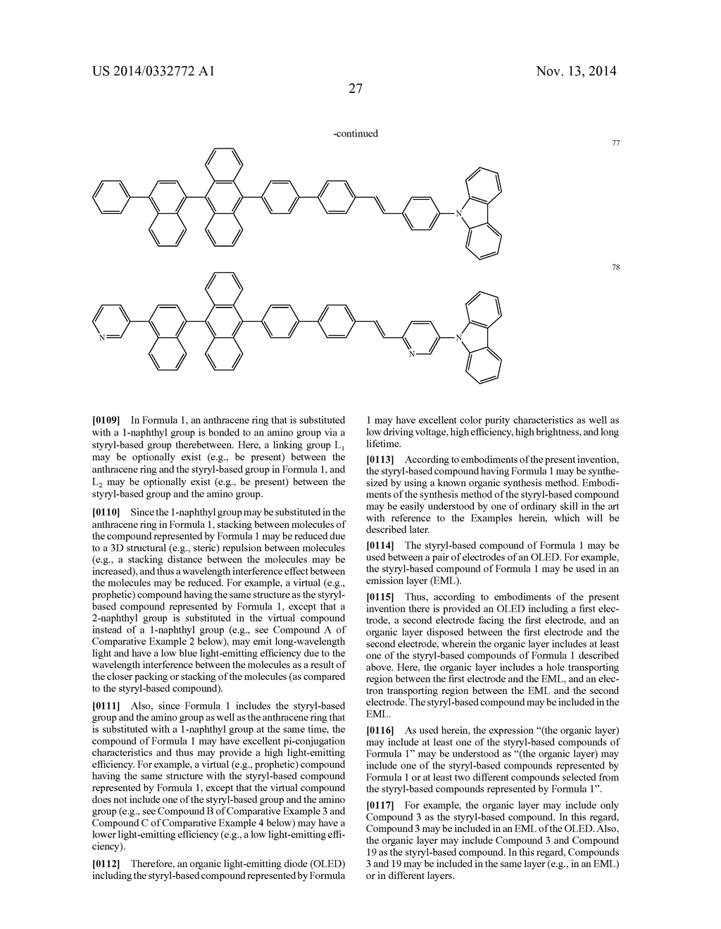 STYRL-BASED COMPOUND AND ORGANIC LIGHT EMITTING DIODE COMPRISING THE SAME - diagram, schematic, and image 29