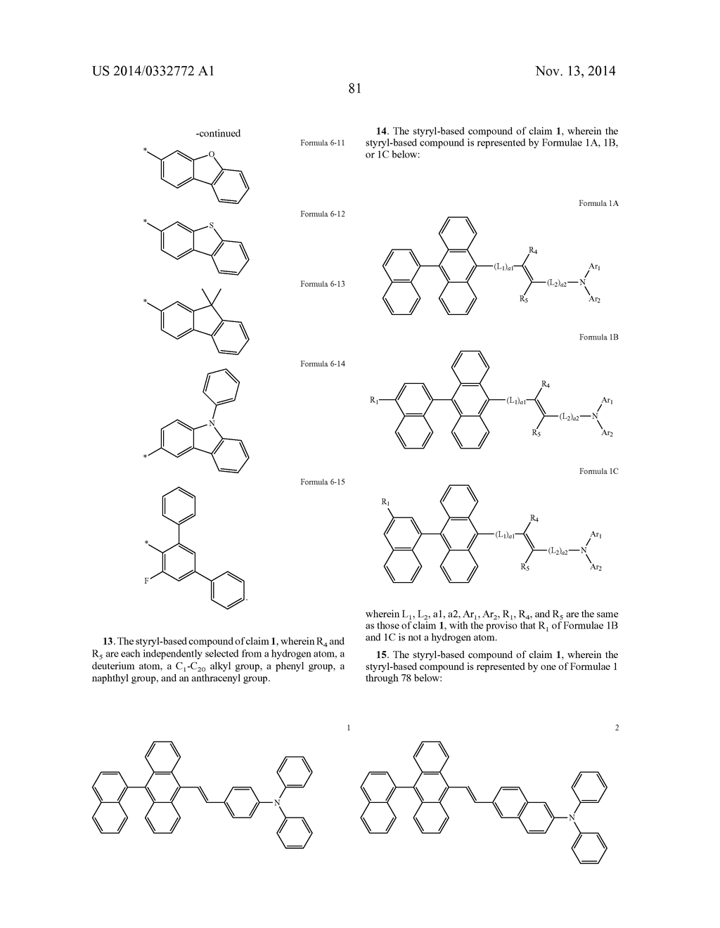 STYRL-BASED COMPOUND AND ORGANIC LIGHT EMITTING DIODE COMPRISING THE SAME - diagram, schematic, and image 83