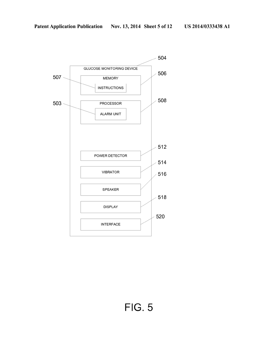 SYSTEM AND METHOD RESPONSIVE TO AN EVENT DETECTED AT A GLUCOSE MONITORING     DEVICE - diagram, schematic, and image 06