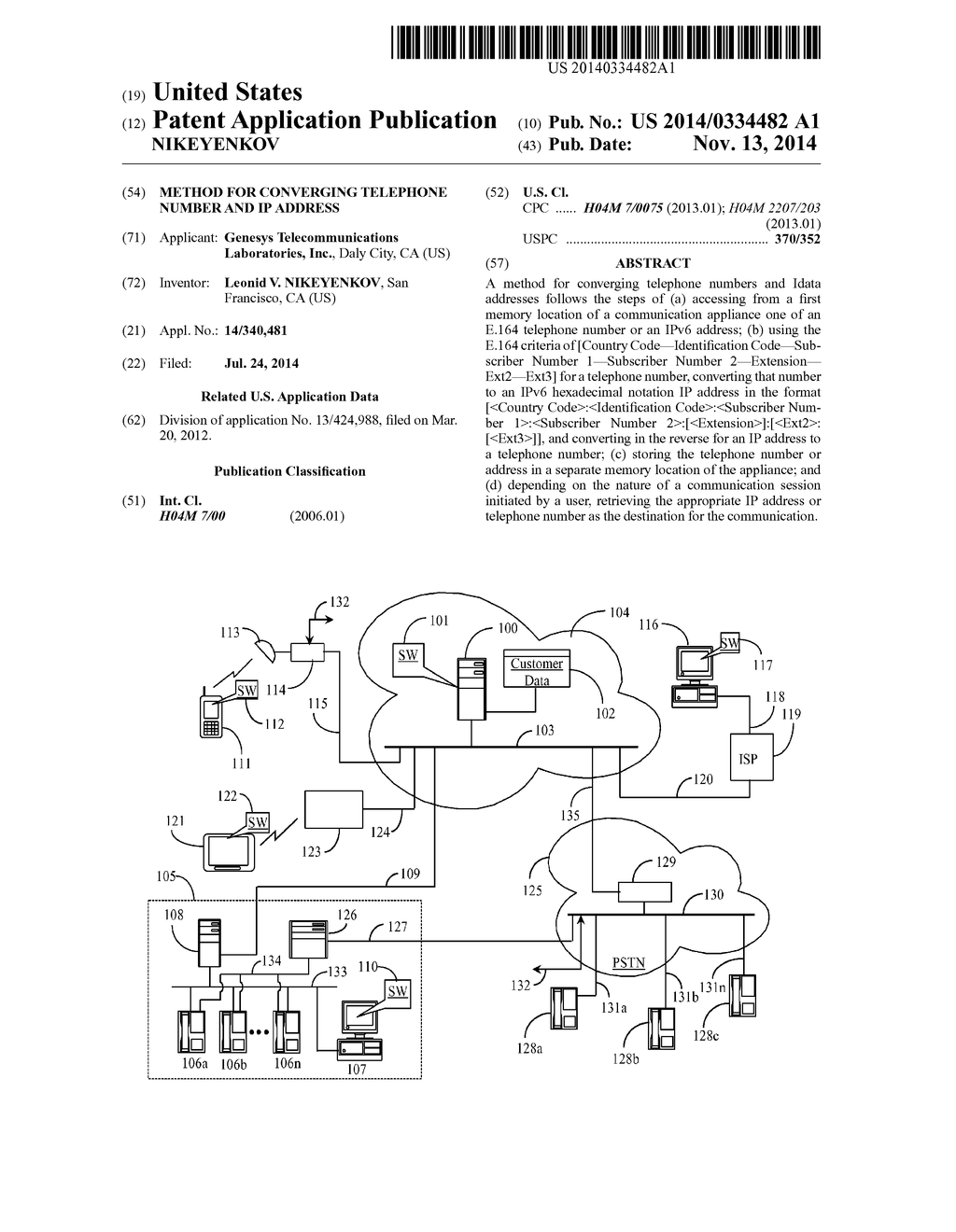 METHOD FOR CONVERGING TELEPHONE NUMBER AND IP ADDRESS - diagram, schematic, and image 01