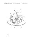 CONFIGURATION COMPRISING A COMPONENT AND A FIXING SYSTEM FOR ELASTIC     ATTACHMENT OF THE COMPONENT TO A PANEL-SHAPED SUPPORT PART diagram and image